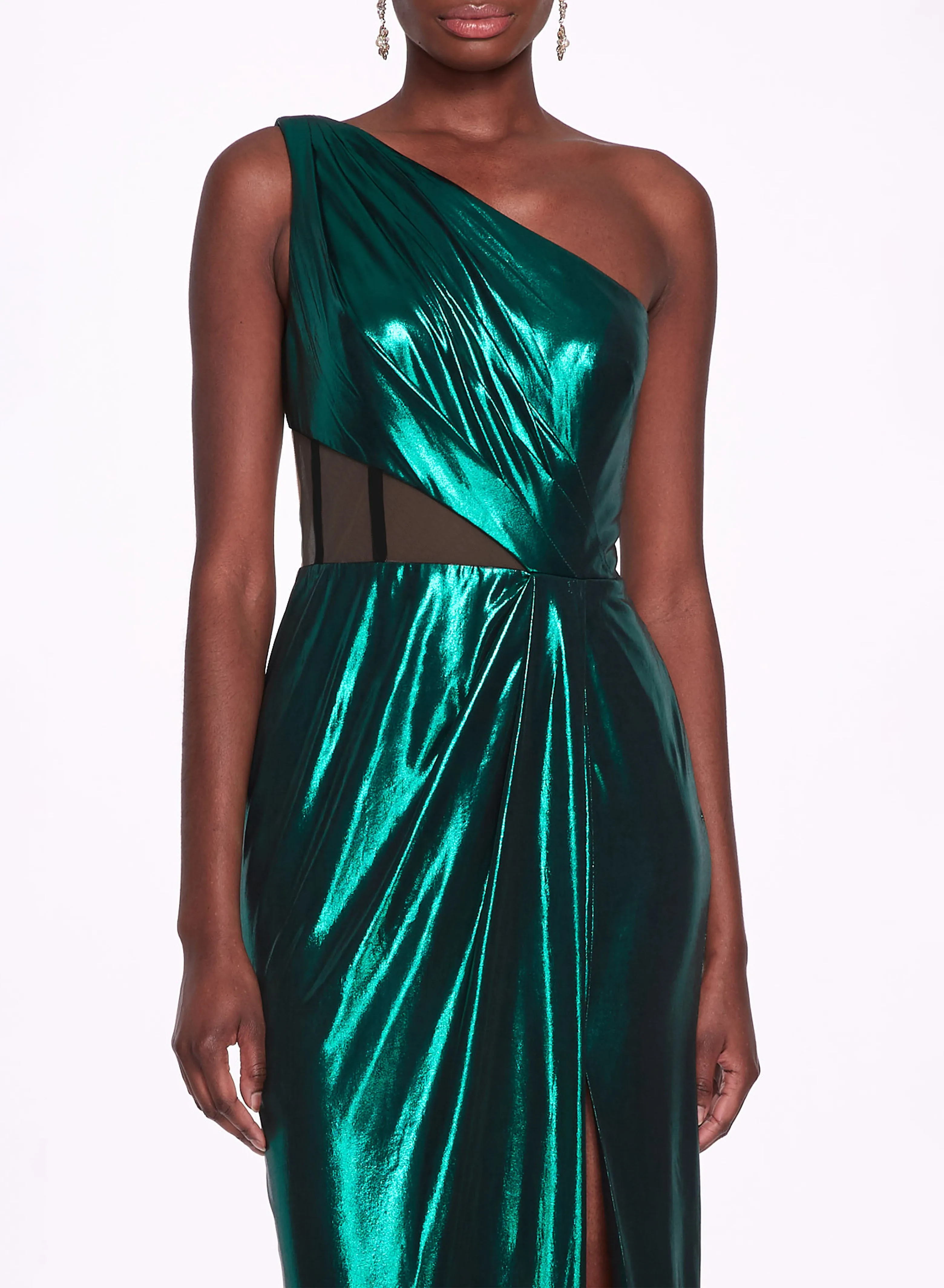 Side Cut-Out Foiled Gown sold by Marchesa product image thumbnail 4
