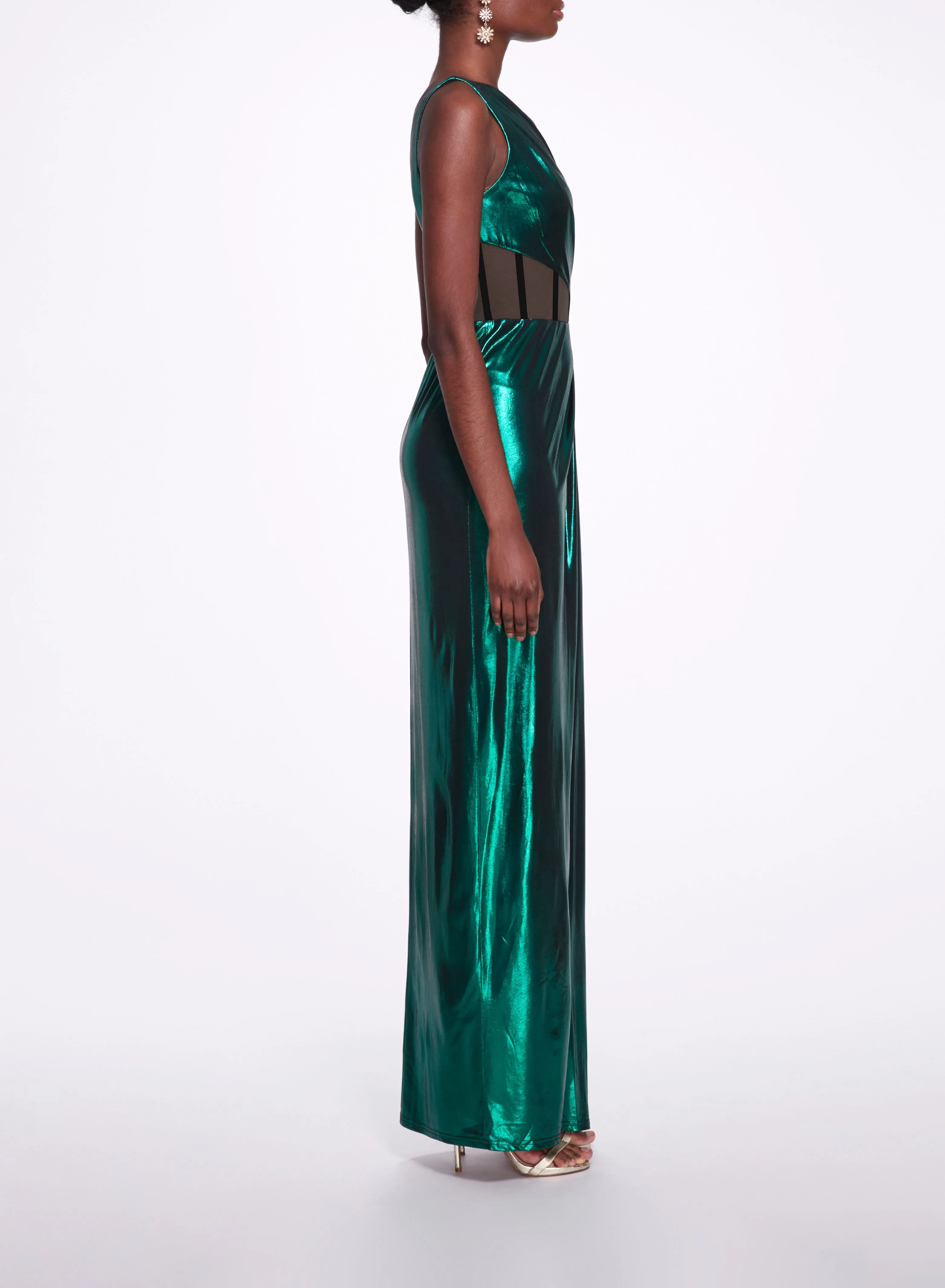 Side Cut-Out Foiled Gown sold by Marchesa product image thumbnail 3