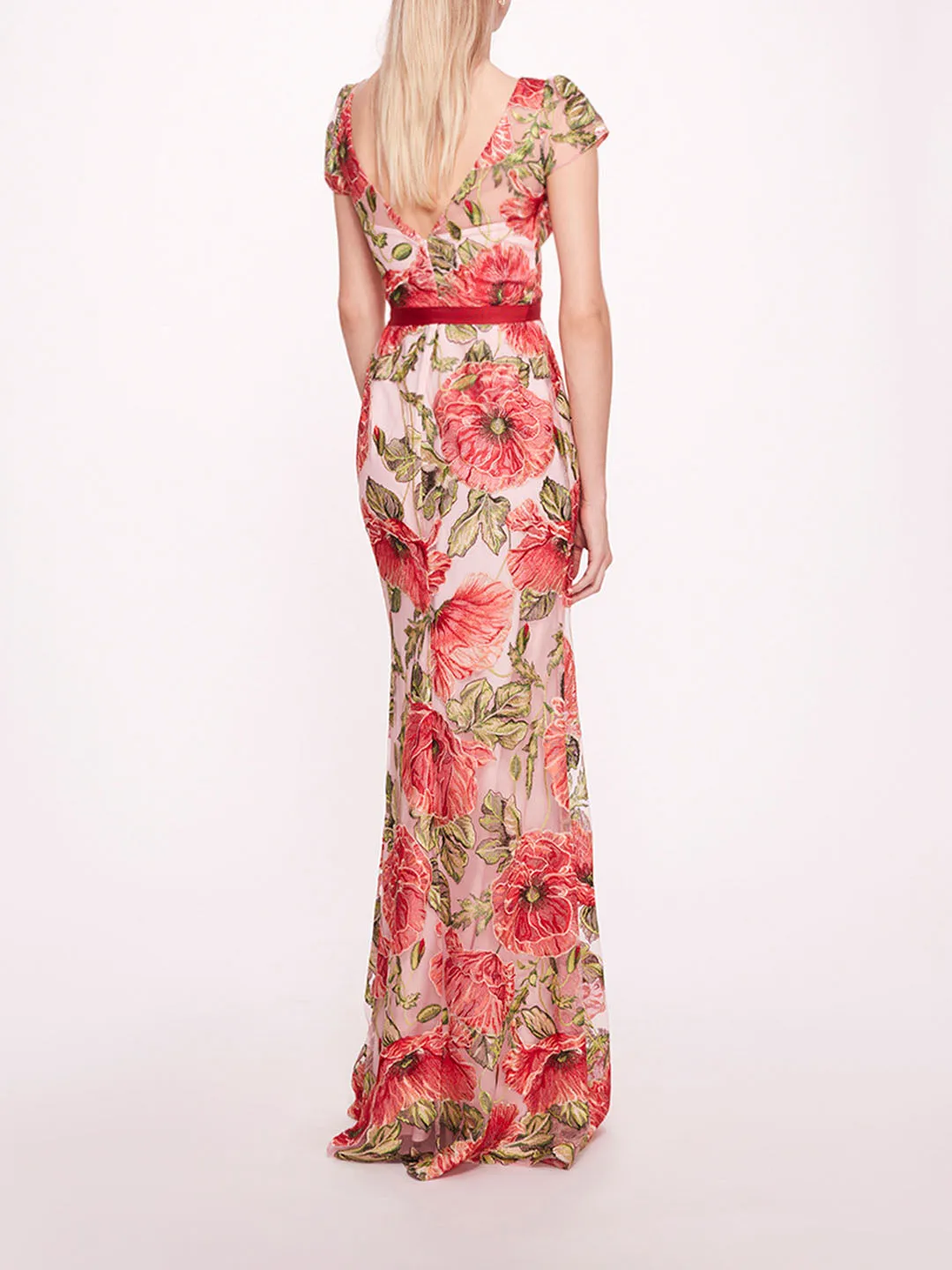 Embroidered Boat Neck Gown sold by Marchesa product image thumbnail 2