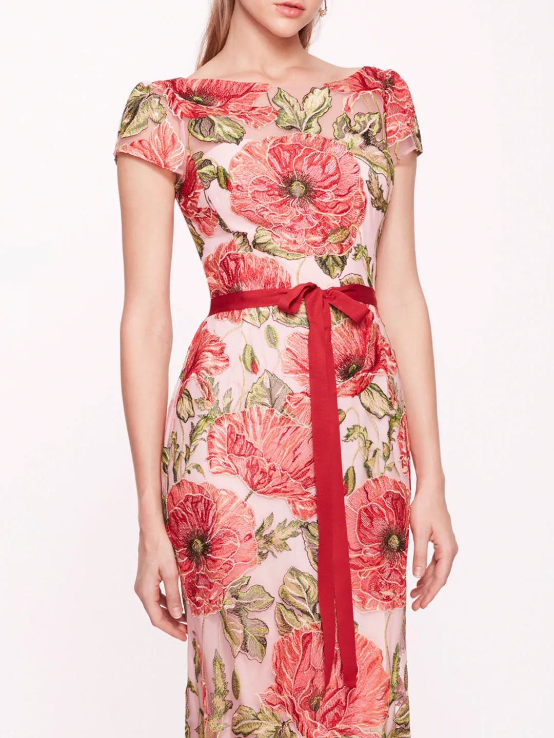 Embroidered Boat Neck Gown sold by Marchesa product image thumbnail 4