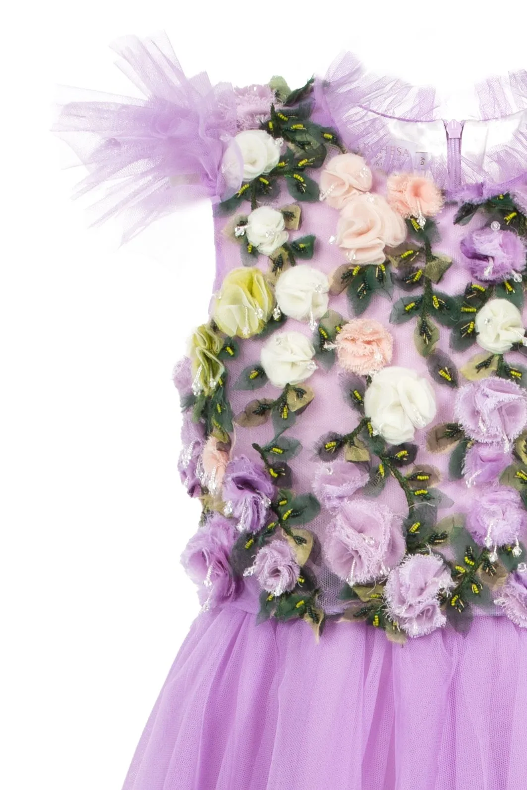 Flower Embellished Tulle Gown sold by Marchesa product image thumbnail 5