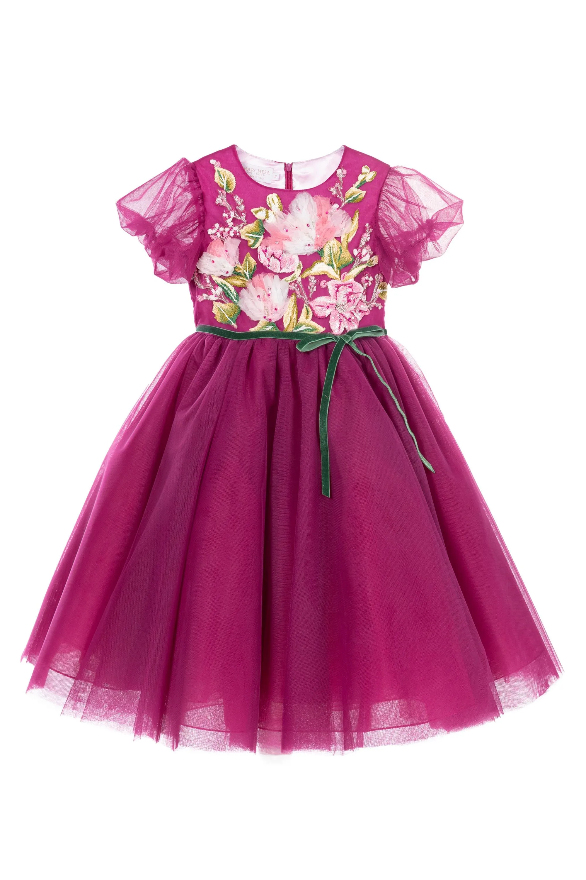 Flower Embroidered Tulle Gown sold by Marchesa product image thumbnail 4