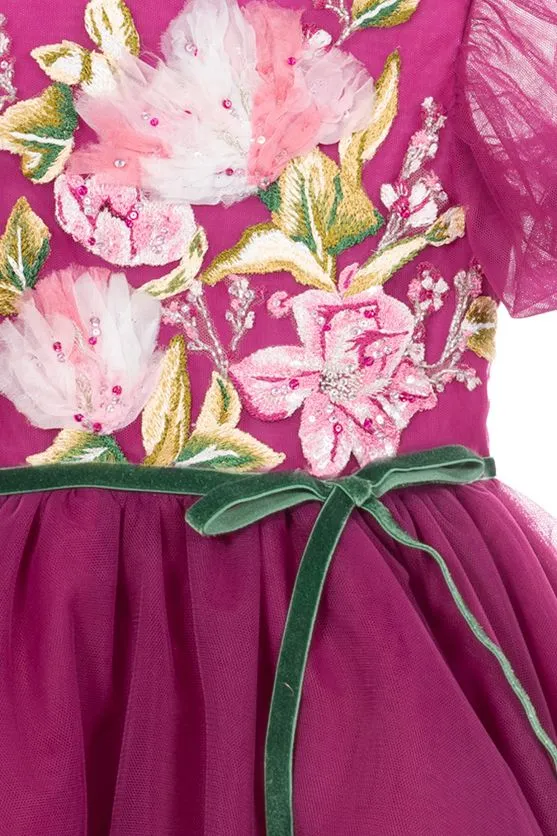 Flower Embroidered Tulle Gown sold by Marchesa product image thumbnail 3