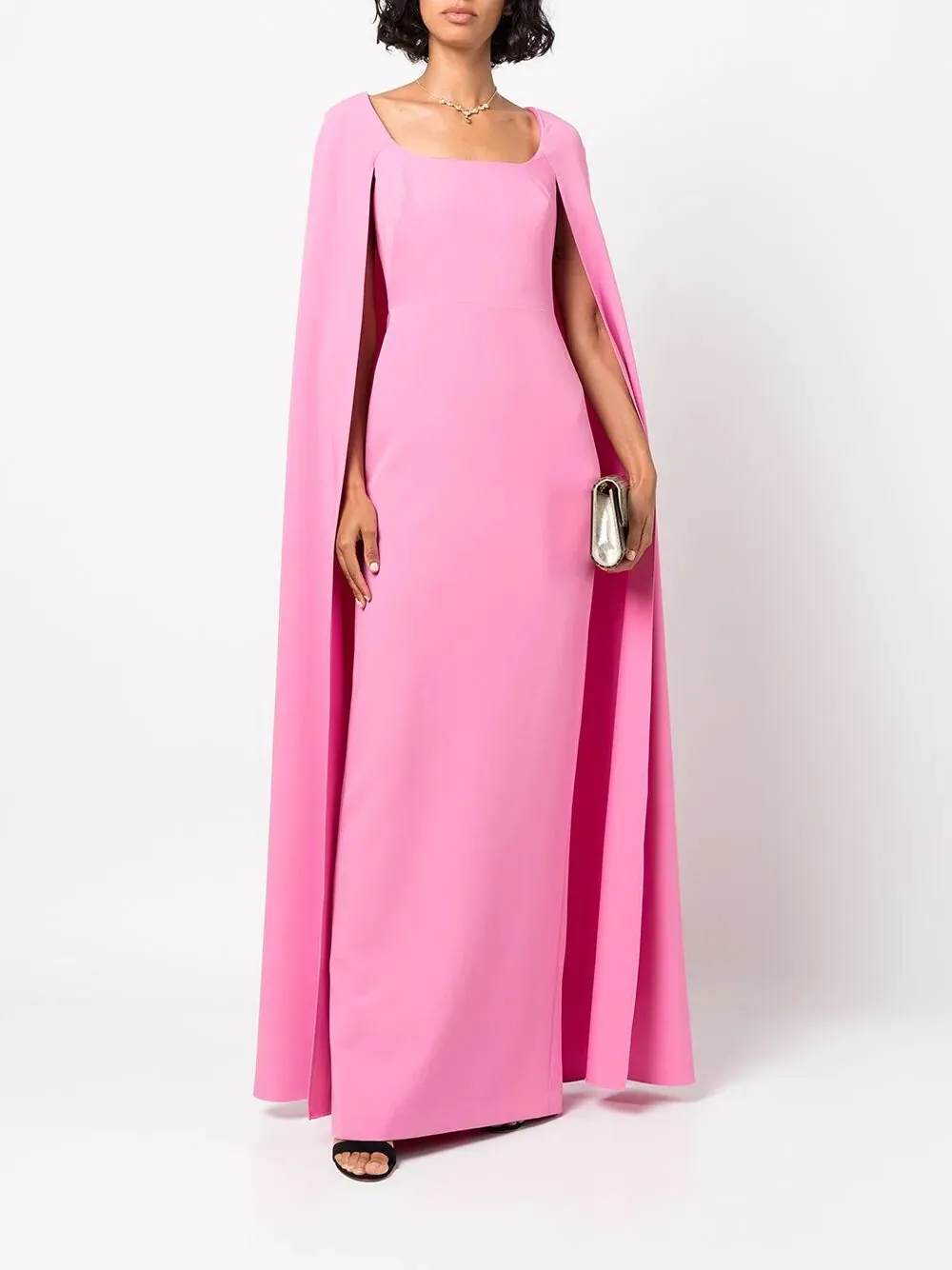 Sleeveless Cape Effect Crepe Column Gown sold by Marchesa