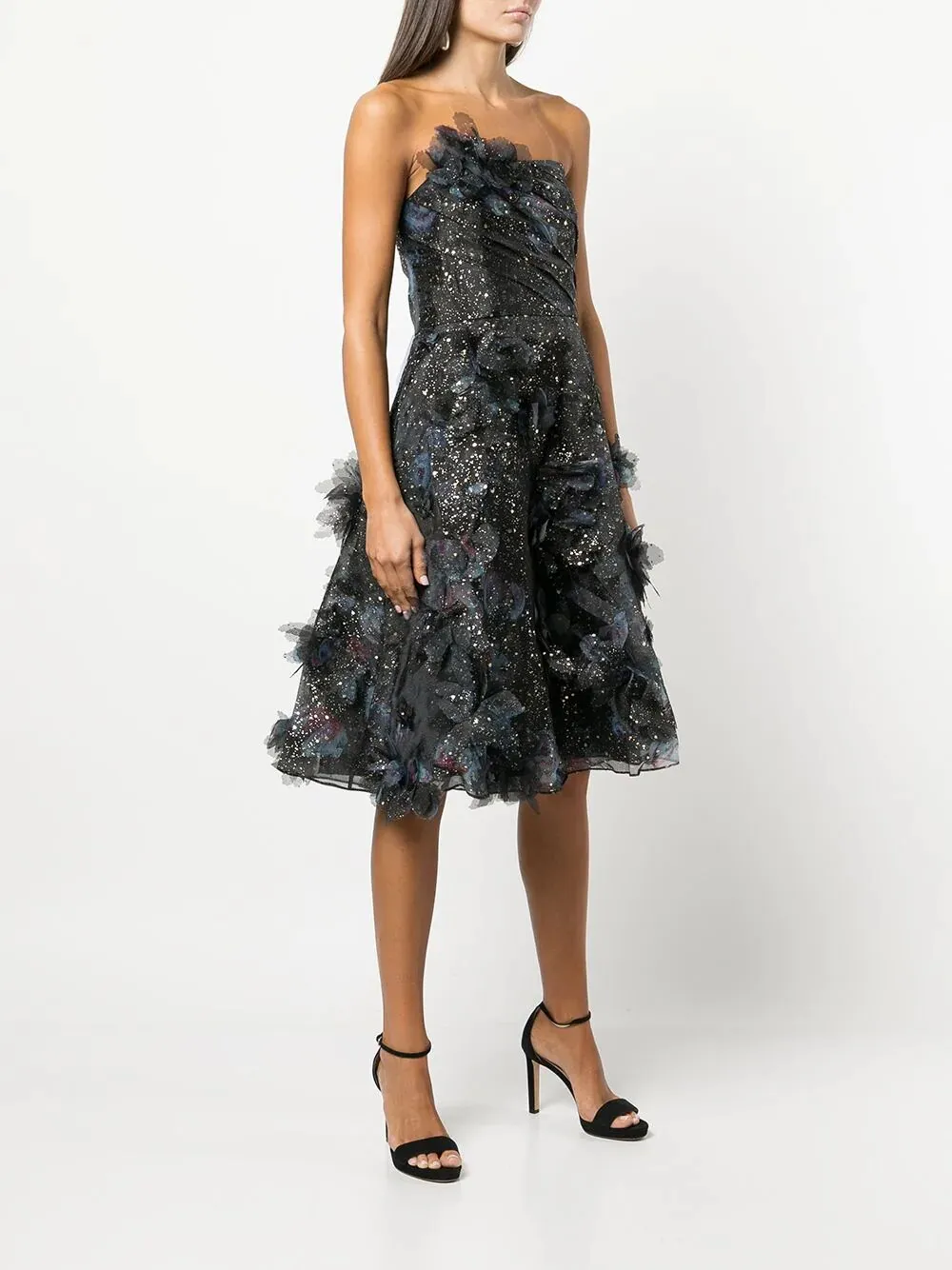 Strapless Foiled Printed Organza Cocktail sold by Marchesa product image thumbnail 2