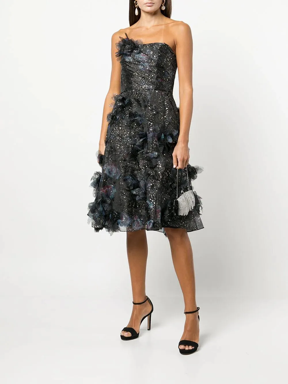Strapless Foiled Printed Organza Cocktail sold by Marchesa