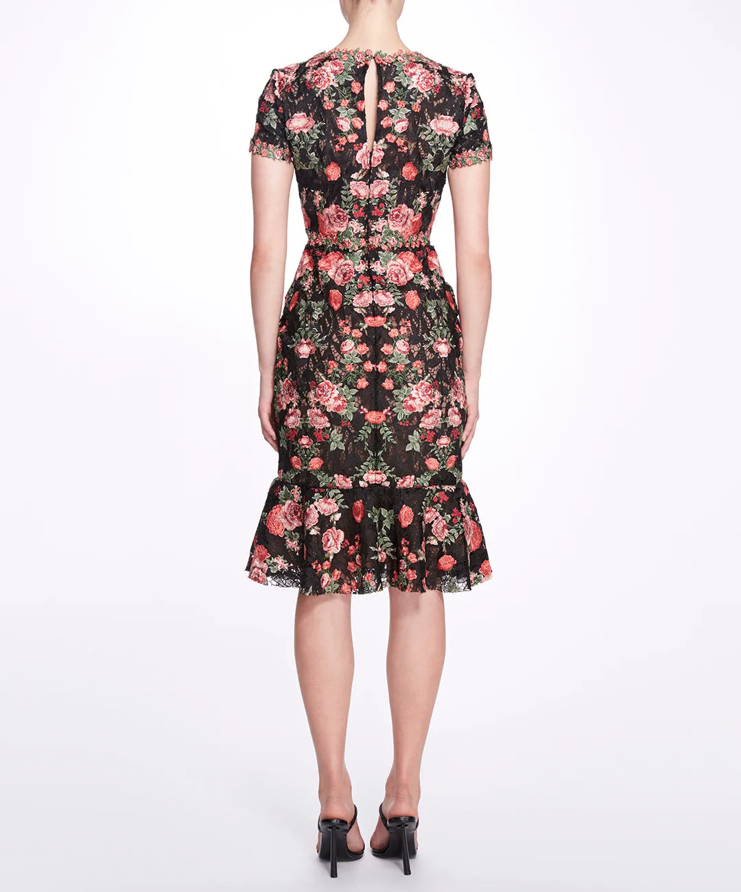 Embroidered Guipure V-neck Cocktail sold by Marchesa product image thumbnail 3