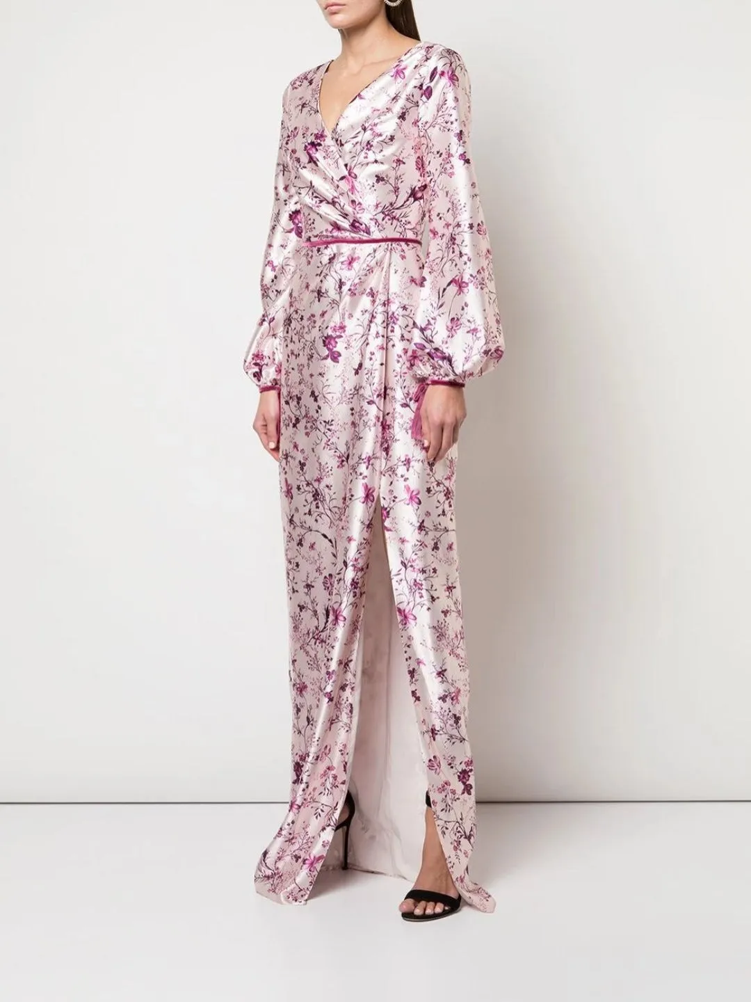 Bishop Sleeve Floral Print Charm Gown sold by Marchesa product image thumbnail 2