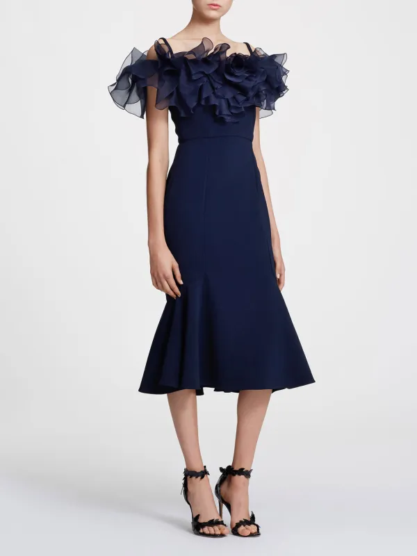 Off-the-Shoulder Crepe Cocktail Dress sold by Marchesa