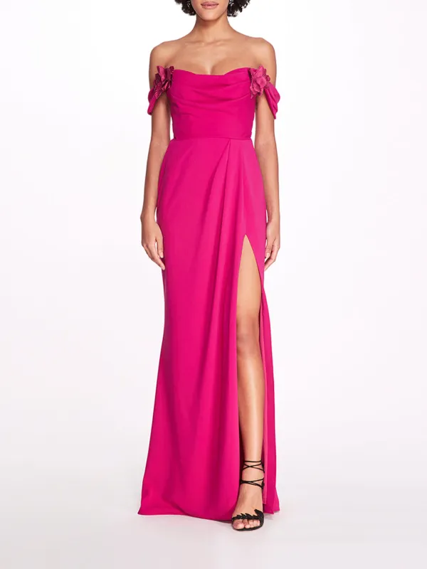 Off Shoulder Column Gown sold by Marchesa