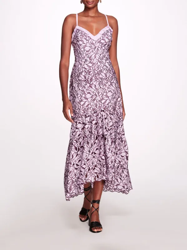 Peony Laser Cut Fitted Maxi Dress sold by Marchesa