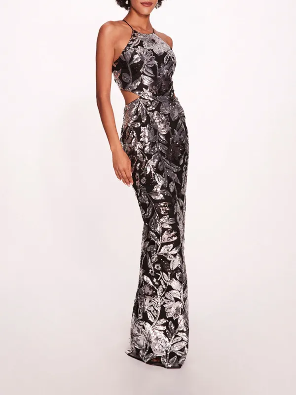 Botanical Sequin Gown sold by Marchesa