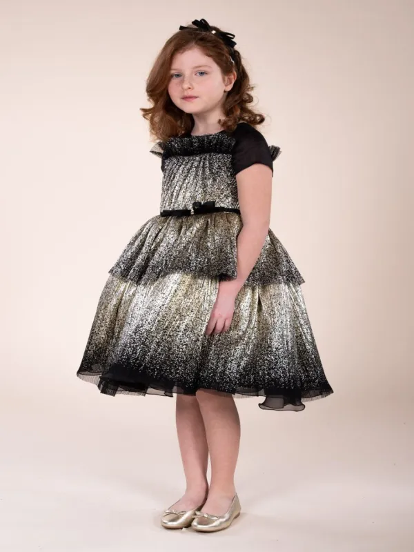 Gold Coated Pleated Tulle Gown sold by Marchesa