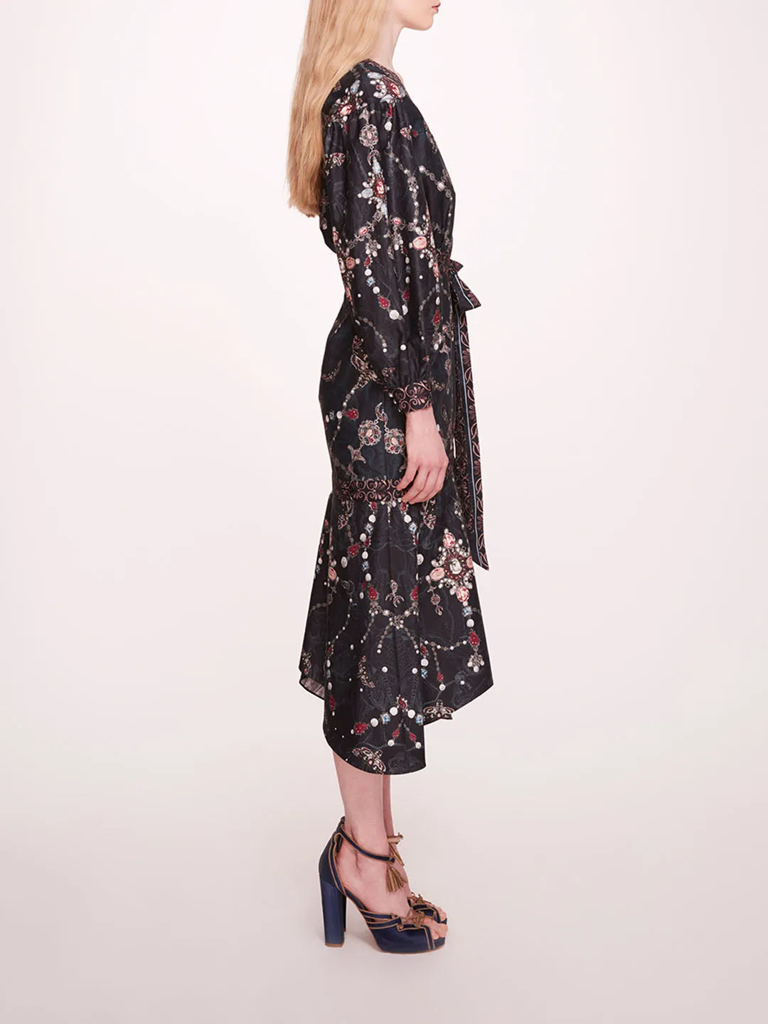 Printed Poplin Wrap Dress sold by Marchesa product image thumbnail 3