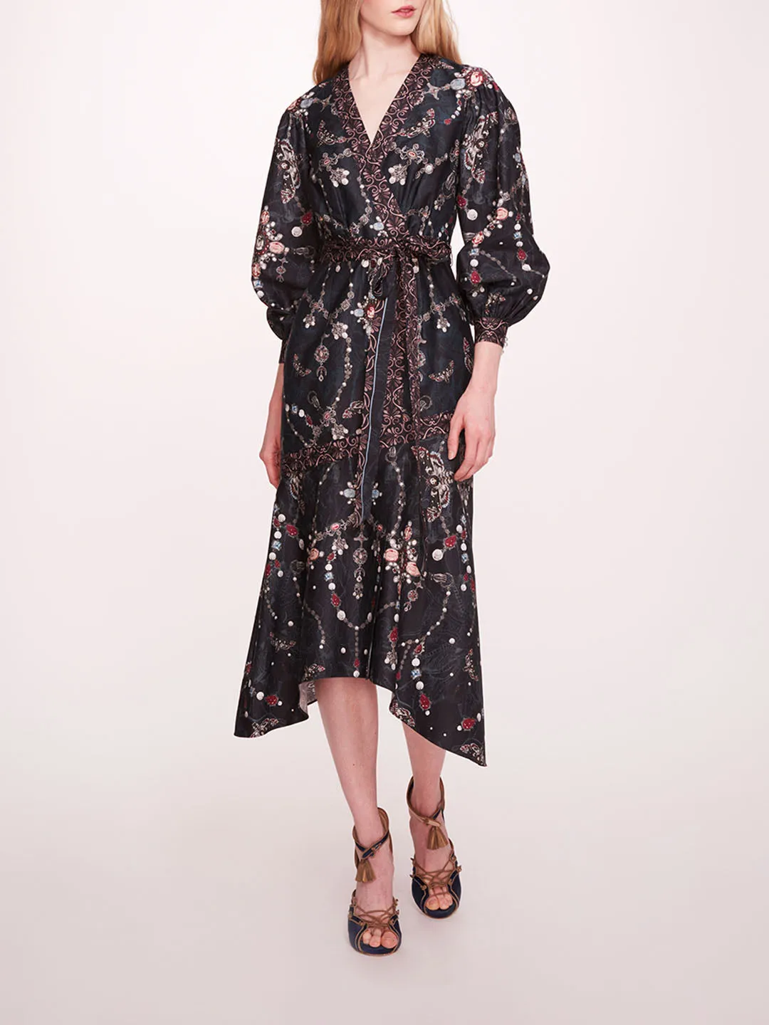 Printed Poplin Wrap Dress sold by Marchesa