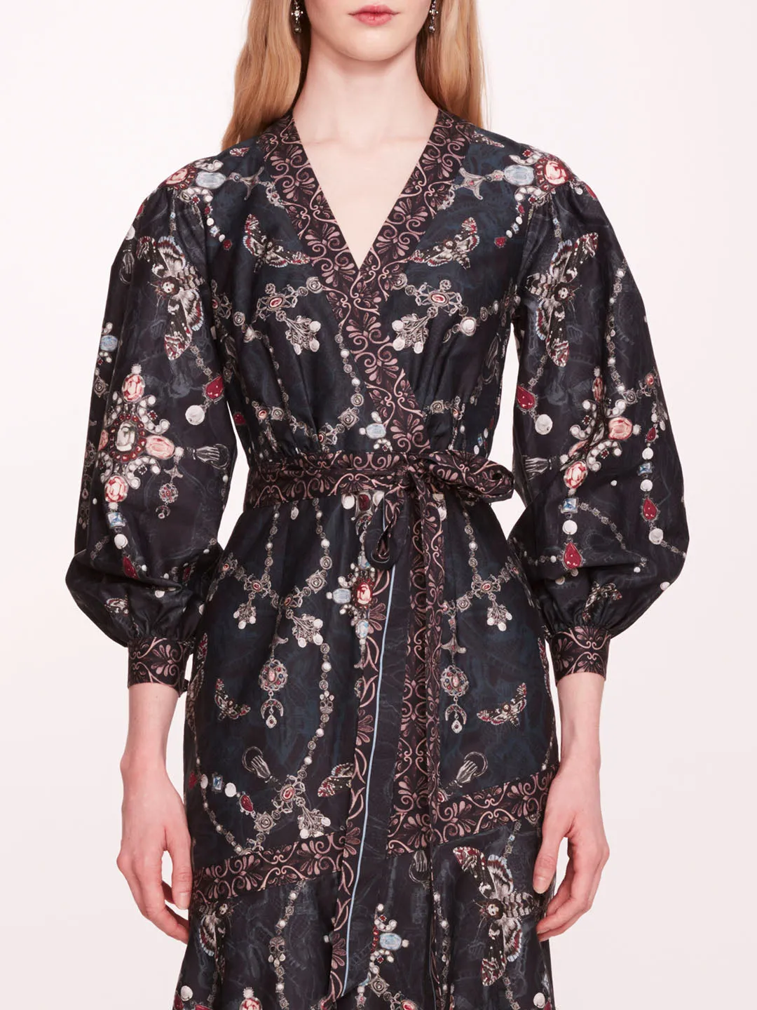 Printed Poplin Wrap Dress sold by Marchesa product image thumbnail 4