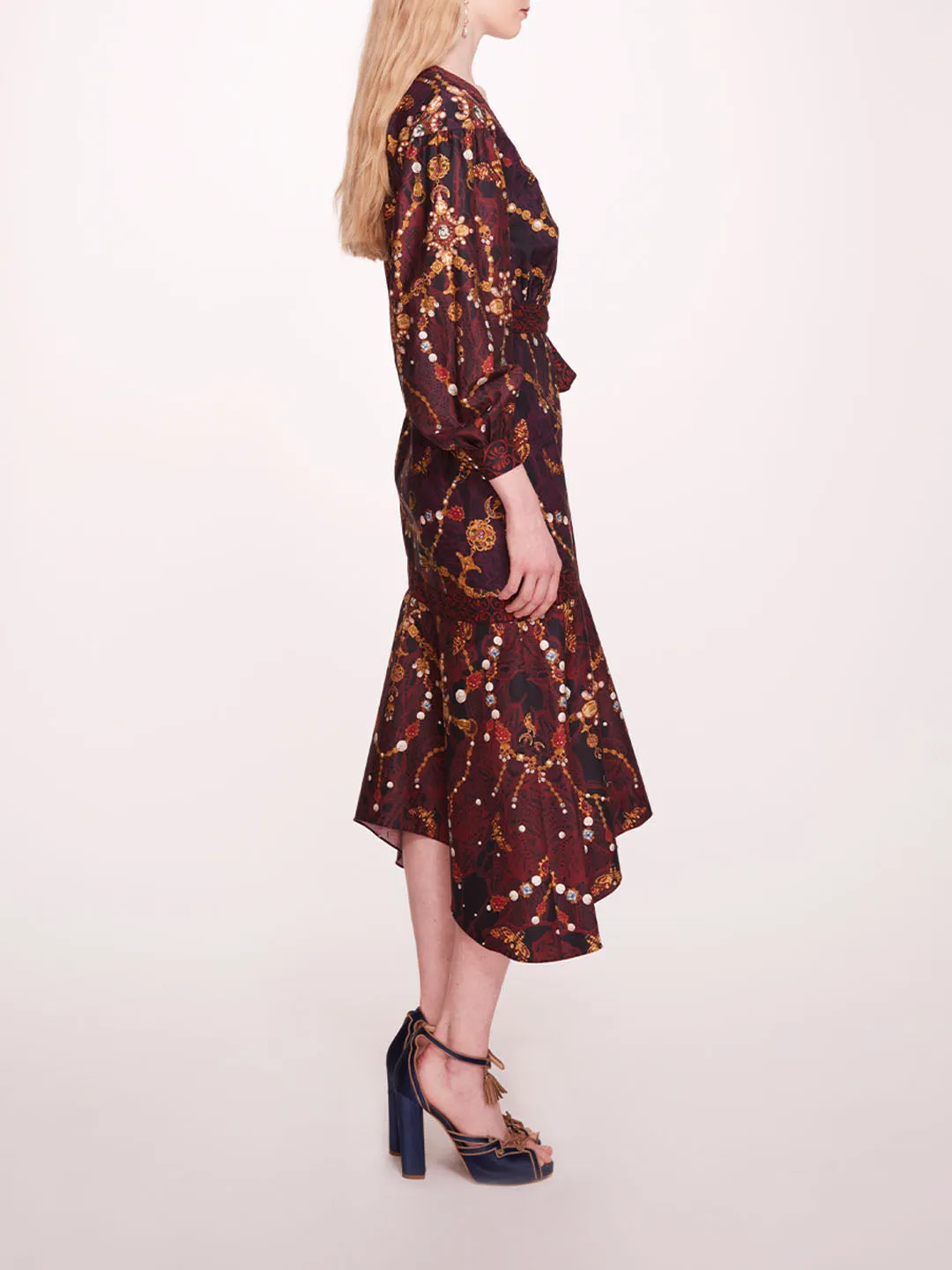 Printed Poplin Wrap Dress sold by Marchesa product image thumbnail 3