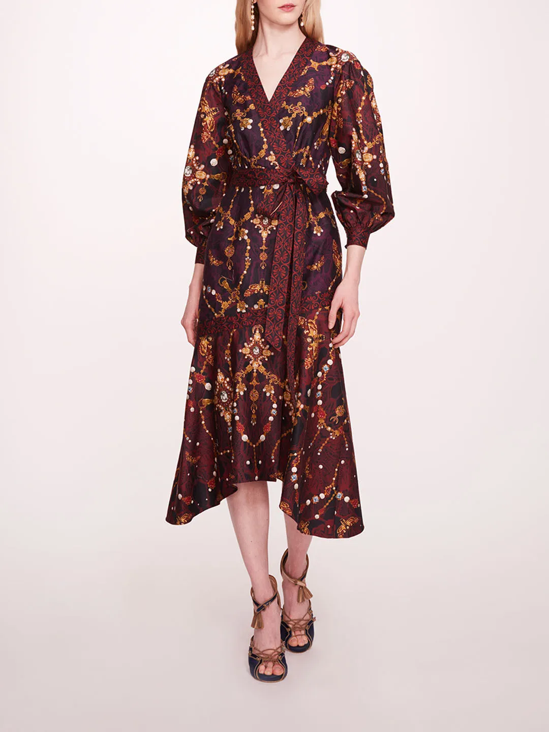 Printed Poplin Wrap Dress sold by Marchesa