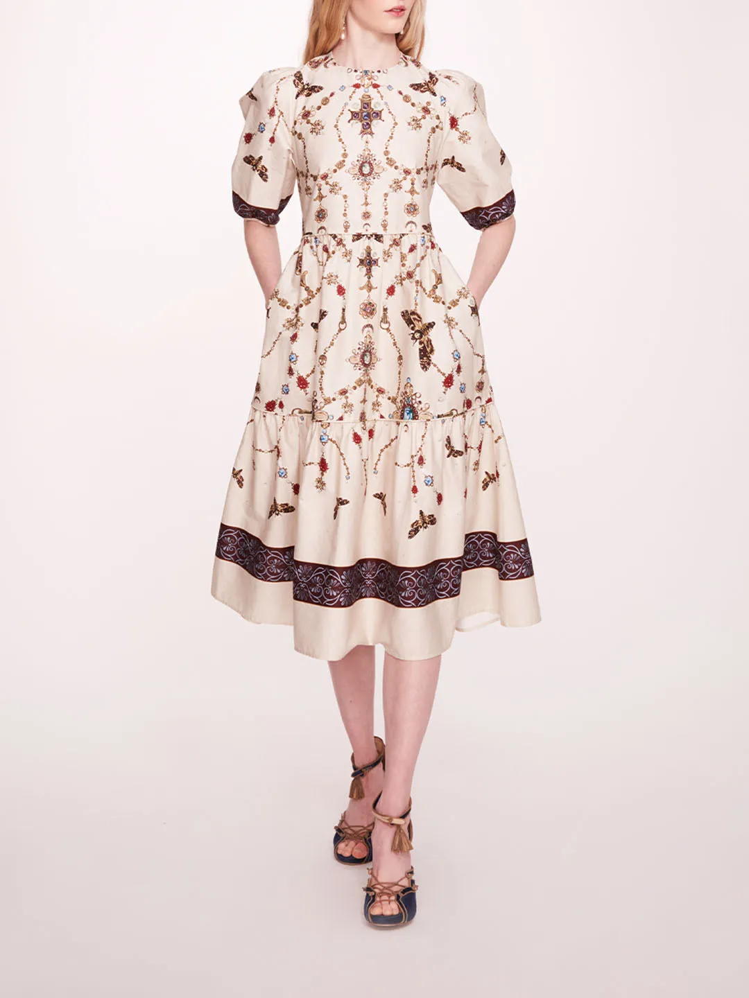 Printed Poplin Midi Dress sold by Marchesa