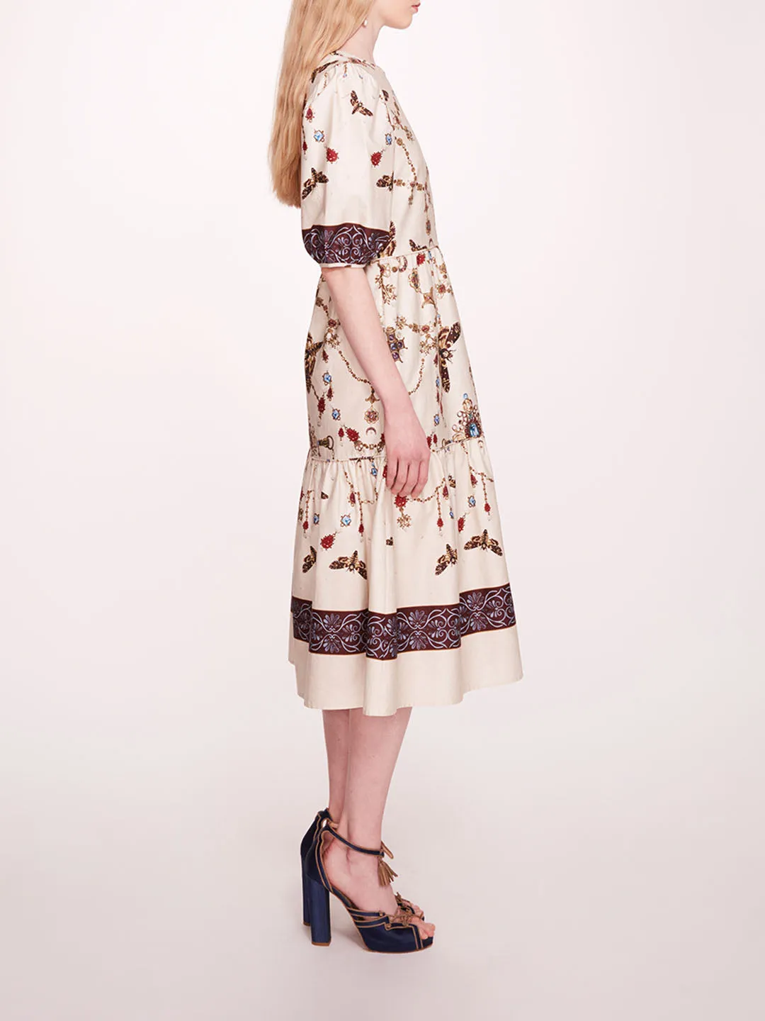 Printed Poplin Midi Dress sold by Marchesa product image thumbnail 3