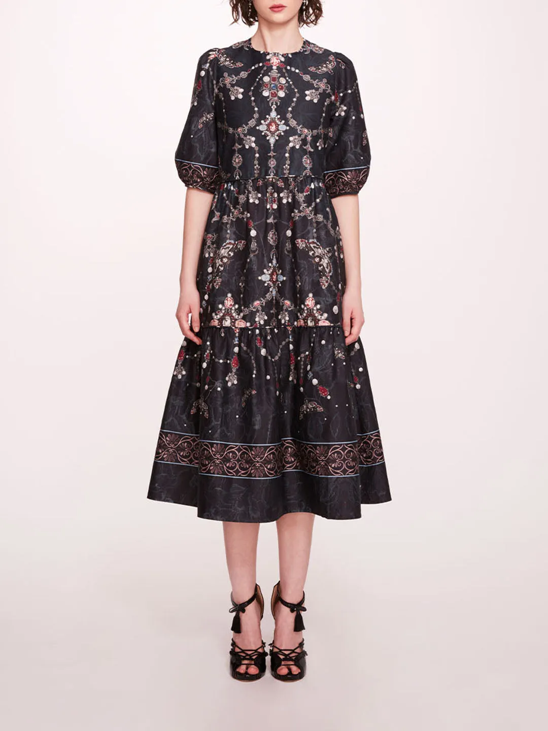 Printed Poplin Midi Dress sold by Marchesa