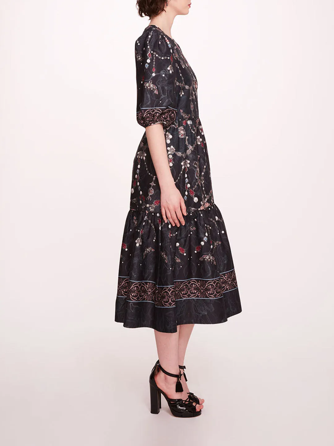 Printed Poplin Midi Dress sold by Marchesa product image thumbnail 3