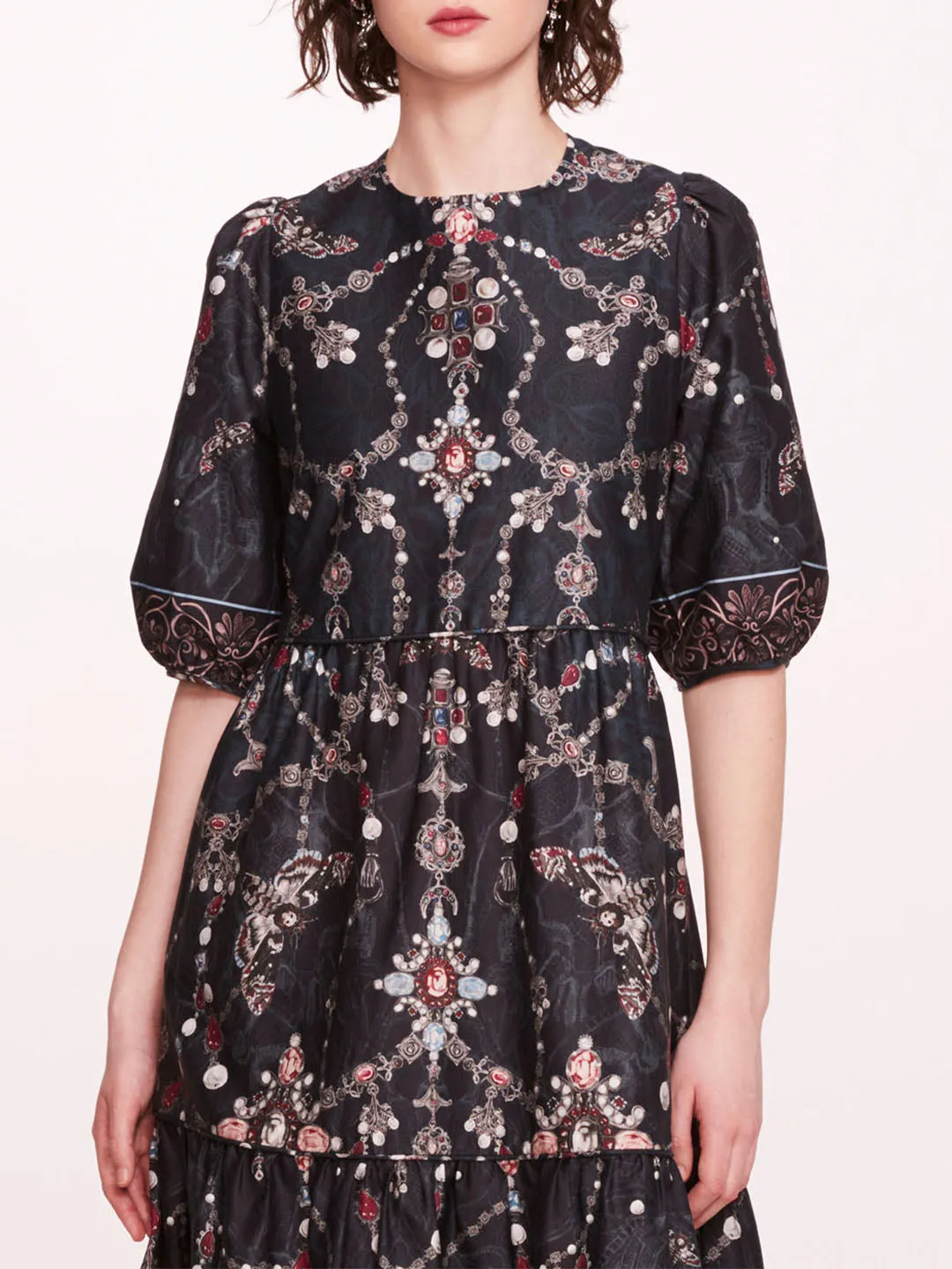 Printed Poplin Midi Dress sold by Marchesa product image thumbnail 4