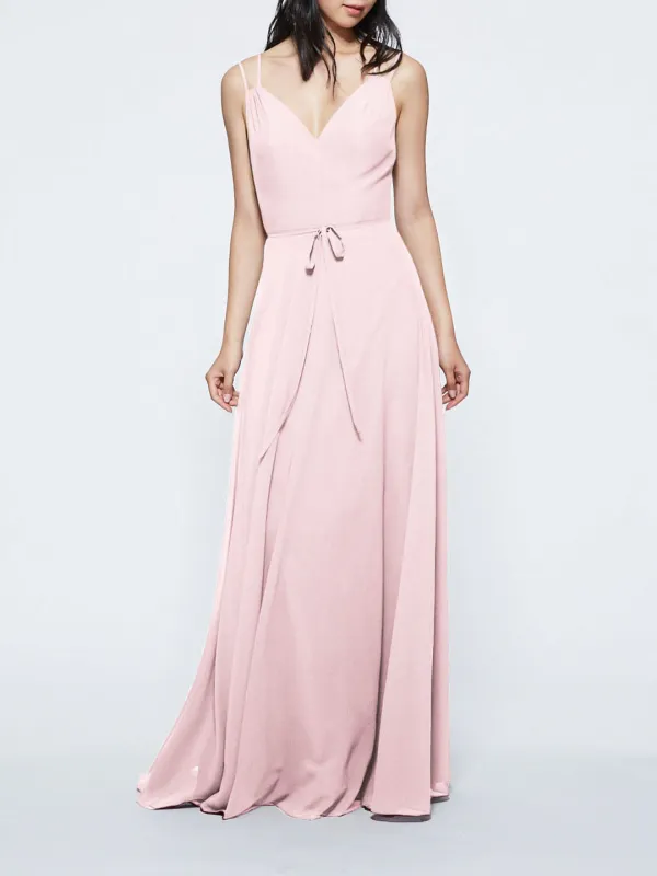 Valentia Chiffon V-Neck Gown sold by Marchesa