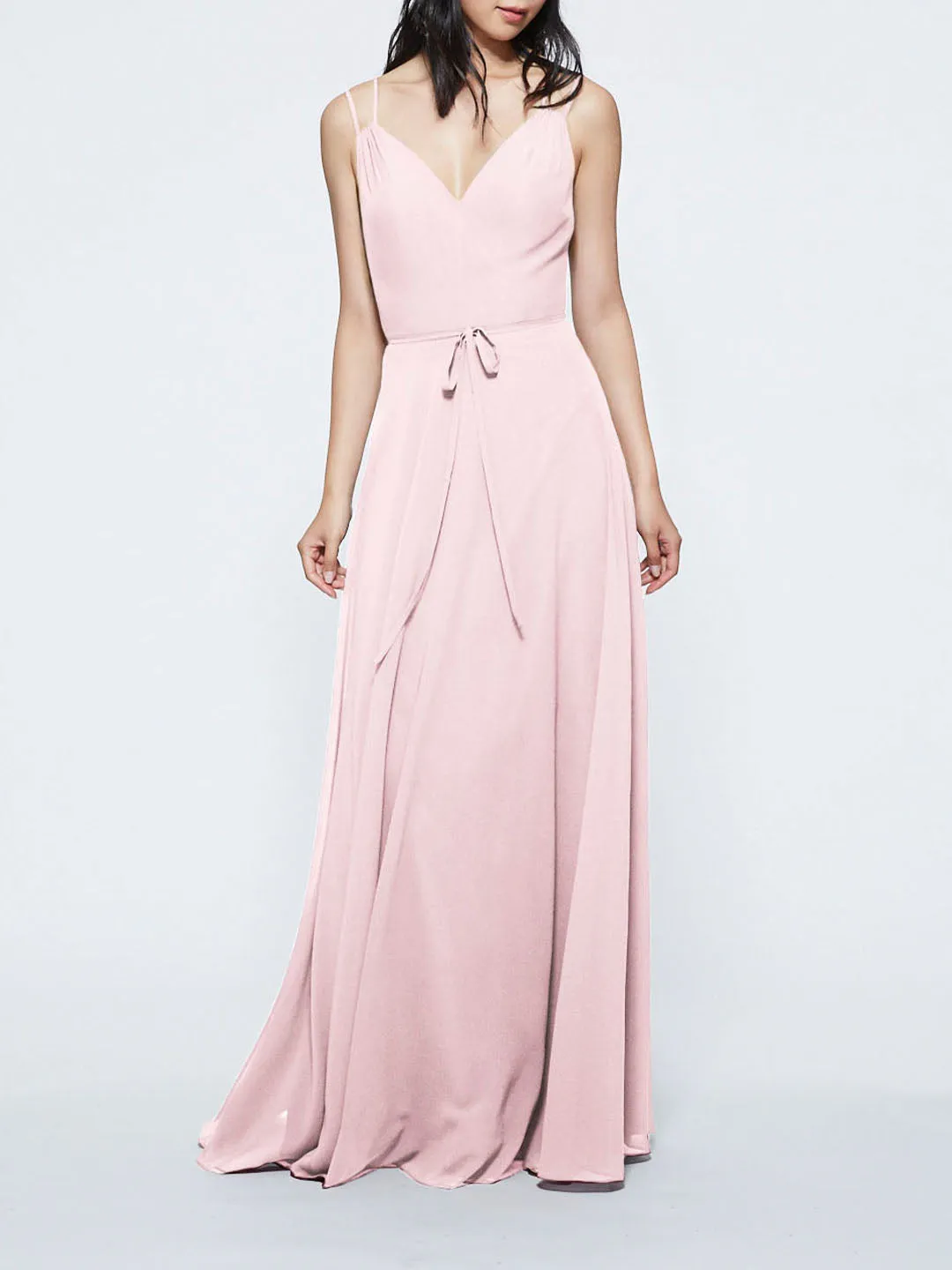 Valentia Chiffon V-Neck Gown sold by Marchesa