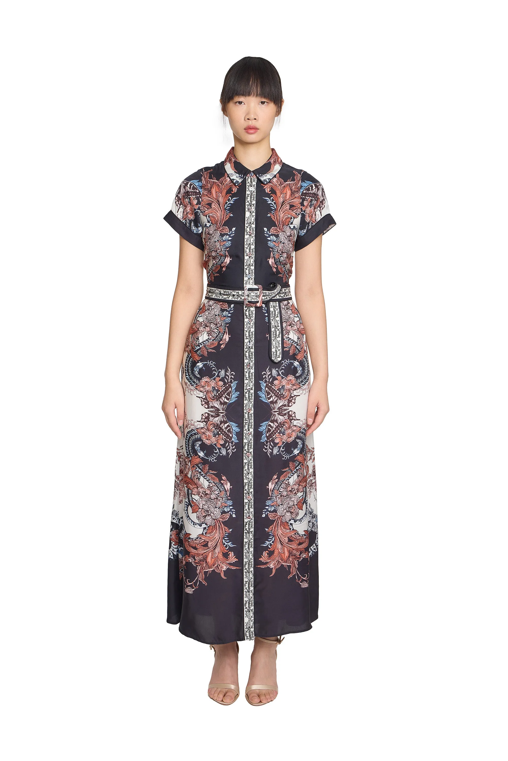 Belted Twill Shirt Dress sold by Marchesa
