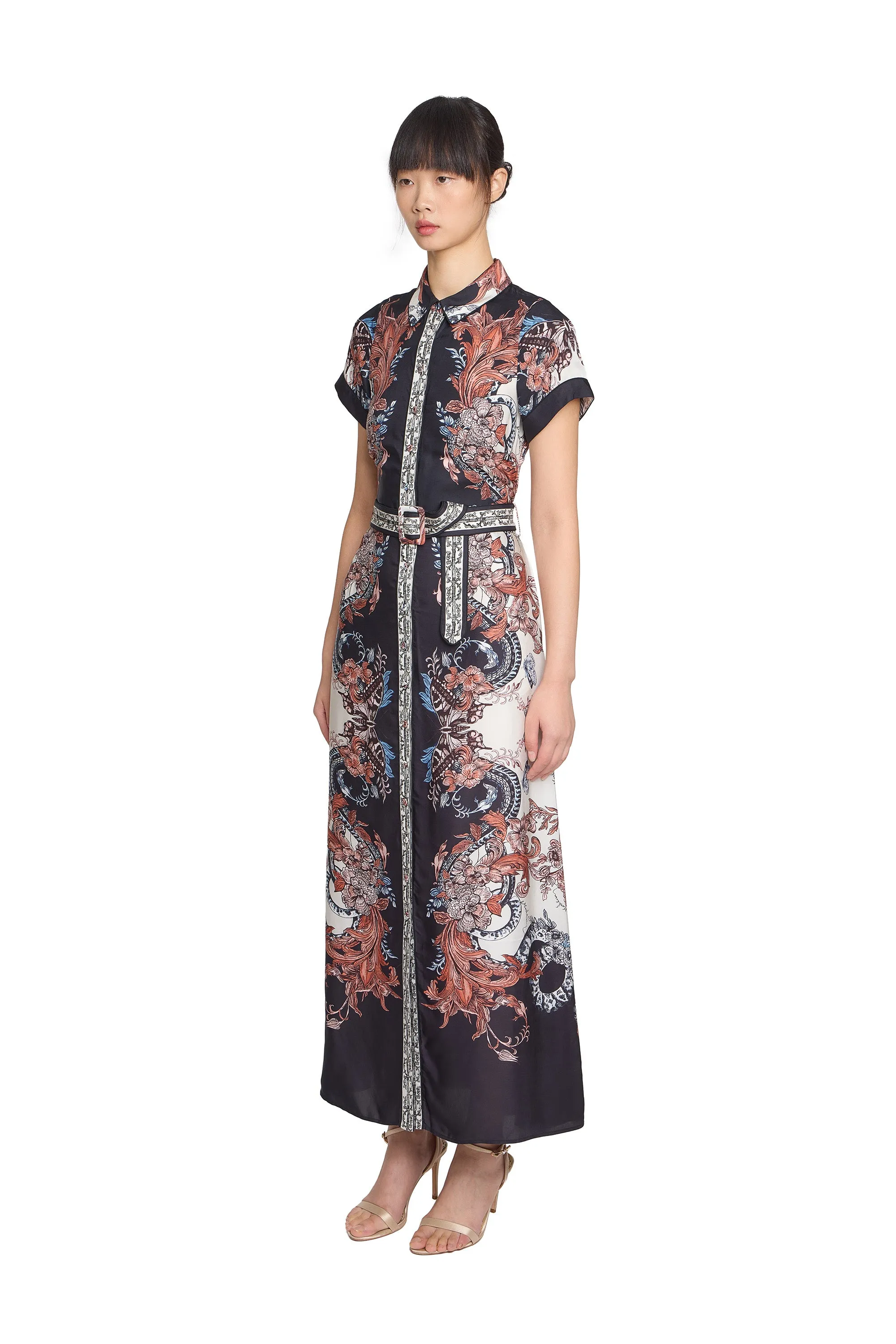 Belted Twill Shirt Dress sold by Marchesa product image thumbnail 2
