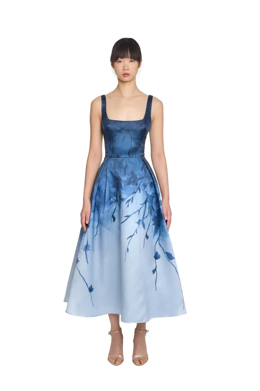 Floral Printed Mikado Midi Dress sold by Marchesa