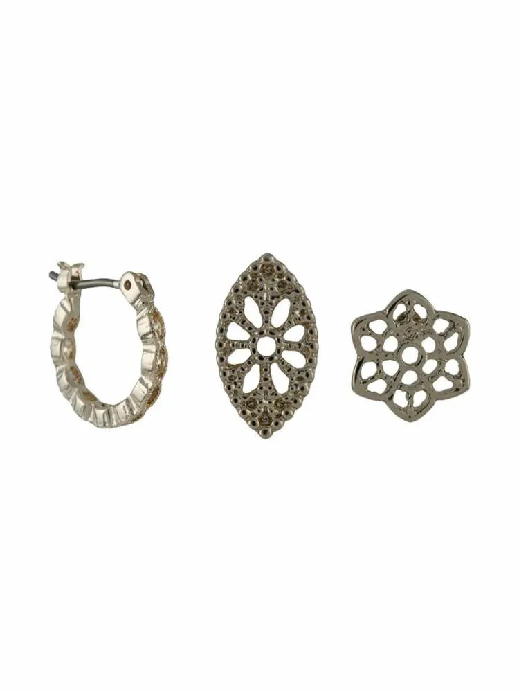Studs And Small Hoop Earrings Set sold by Marchesa