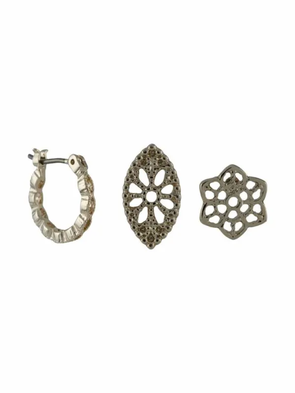 Studs And Small Hoop Earrings Set sold by Marchesa