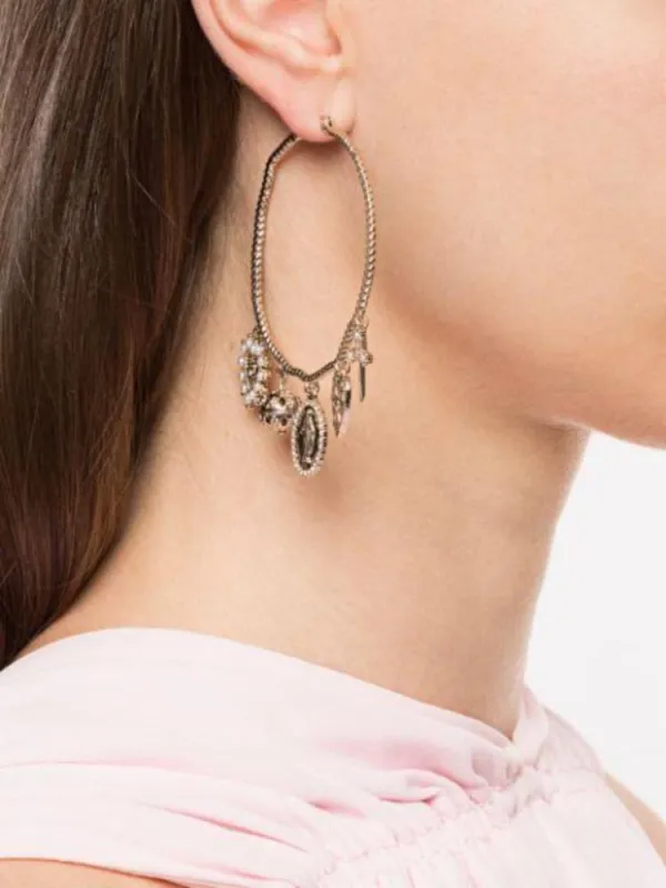 Felicitas Charm Hoop Earrings sold by Marchesa