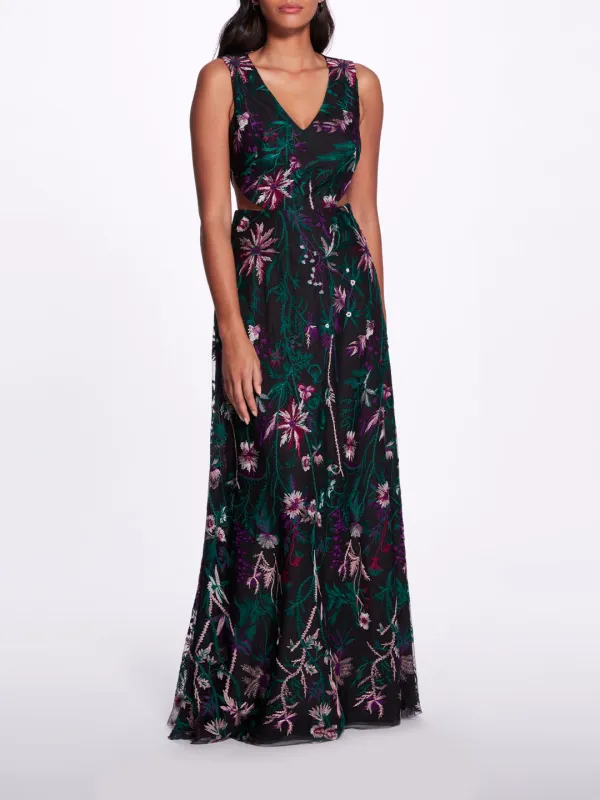 Keyhole Back Floral Gown sold by Marchesa