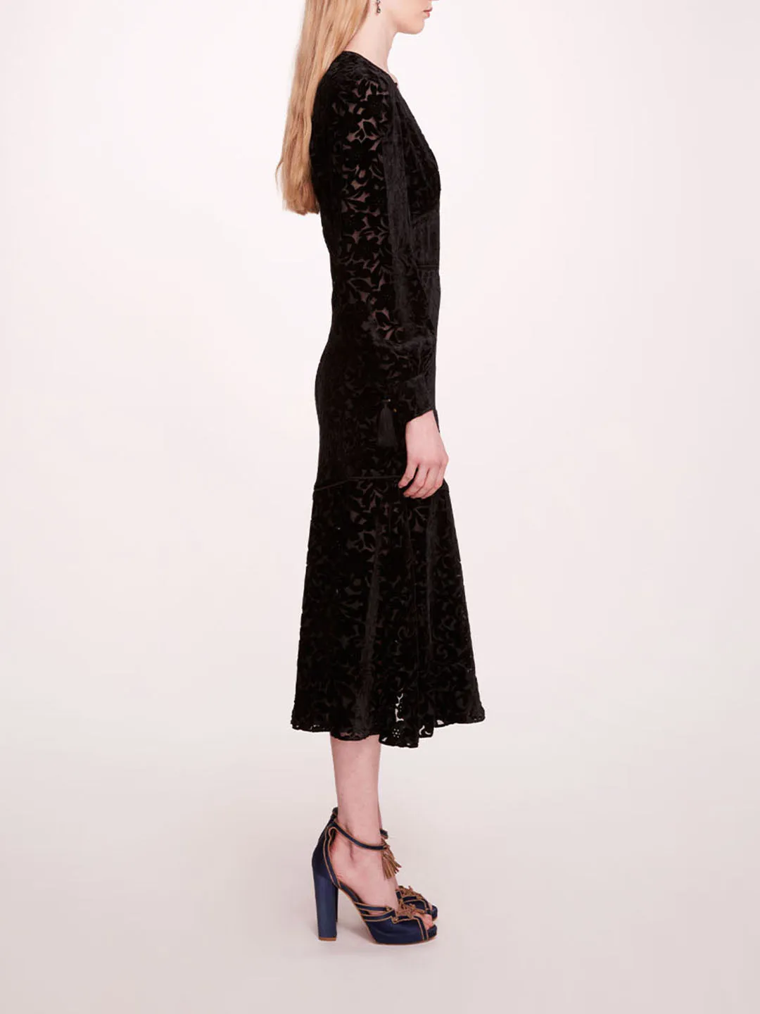 Velvet Burnout Midi Dress sold by Marchesa product image thumbnail 3
