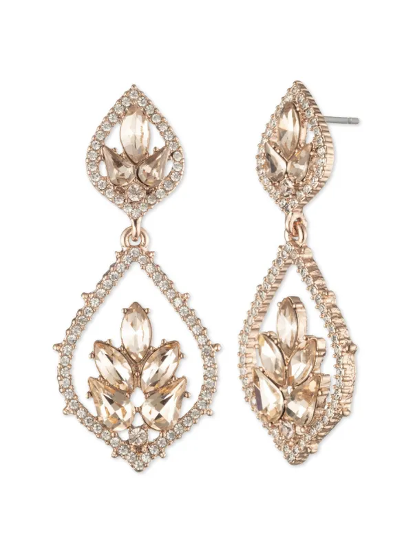 Poised Rose Large Drop Earring sold by Marchesa