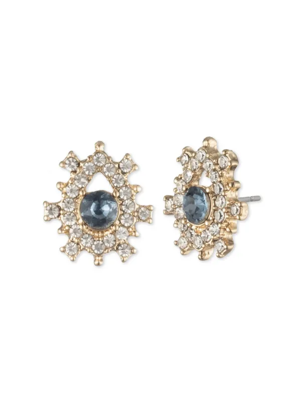 Poised Denim Button Earring made by Marchesa