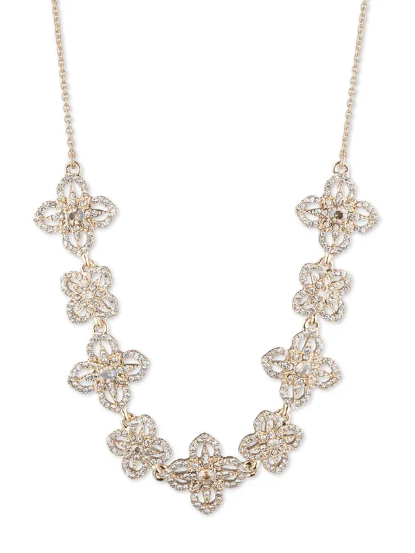 Gold Lace Floral Necklace sold by Marchesa