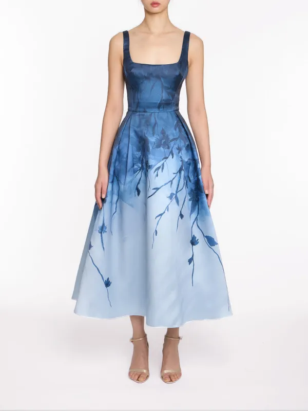 Floral Printed Mikado Midi Dress sold by Marchesa