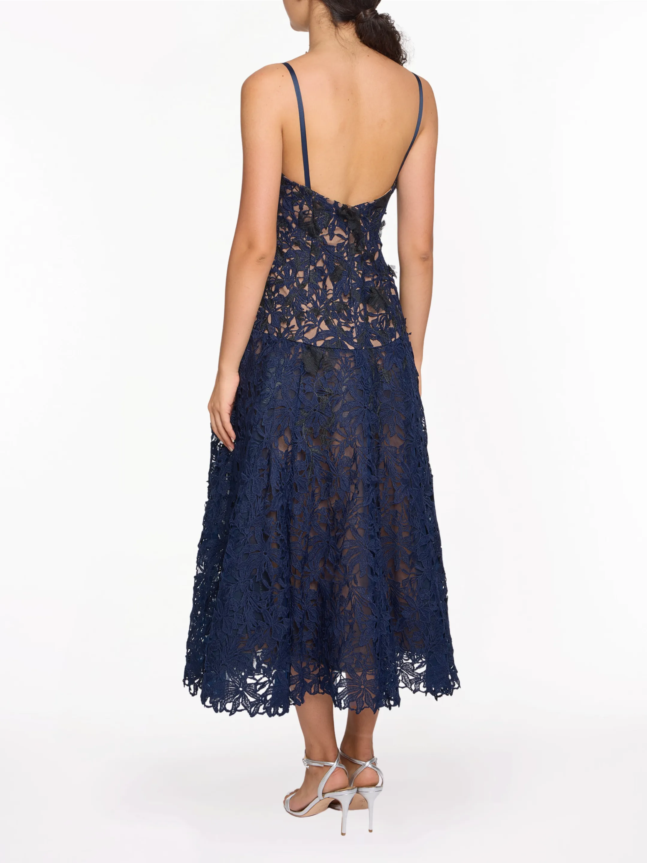 Lace Guipure A-line Midi Dress sold by Marchesa product image thumbnail 2