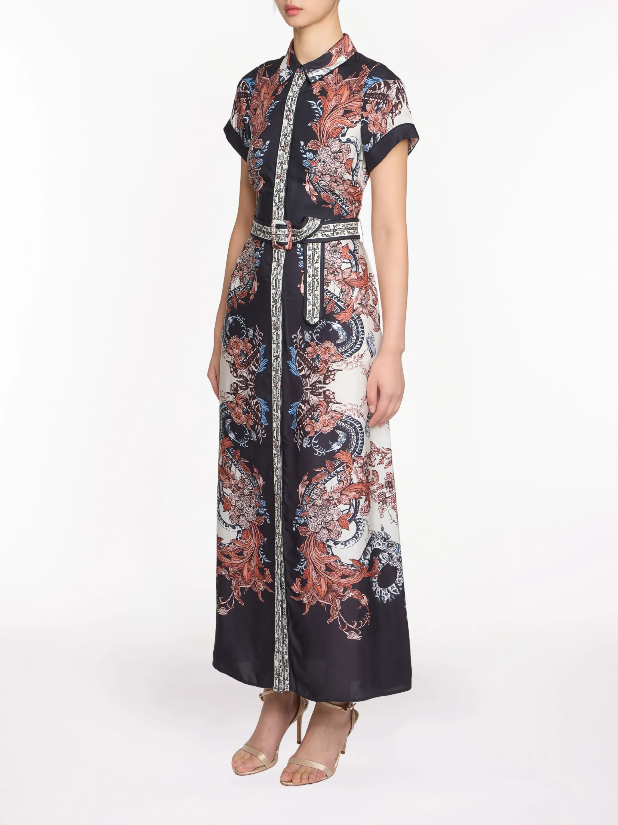 Belted Twill Shirt Dress sold by Marchesa product image thumbnail 3