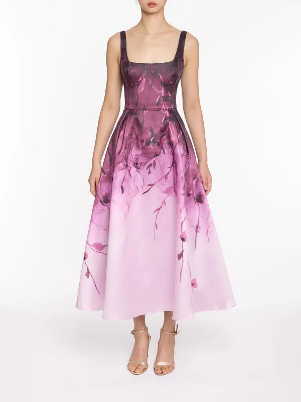 Floral Printed Mikado Midi Dress sold by Marchesa