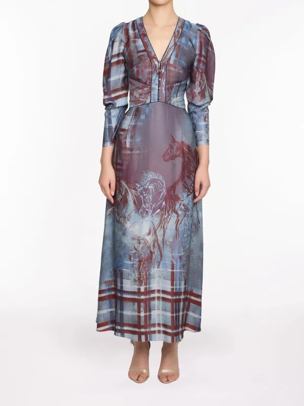 WIld Heart Tartan Printed Midi Dress sold by Marchesa