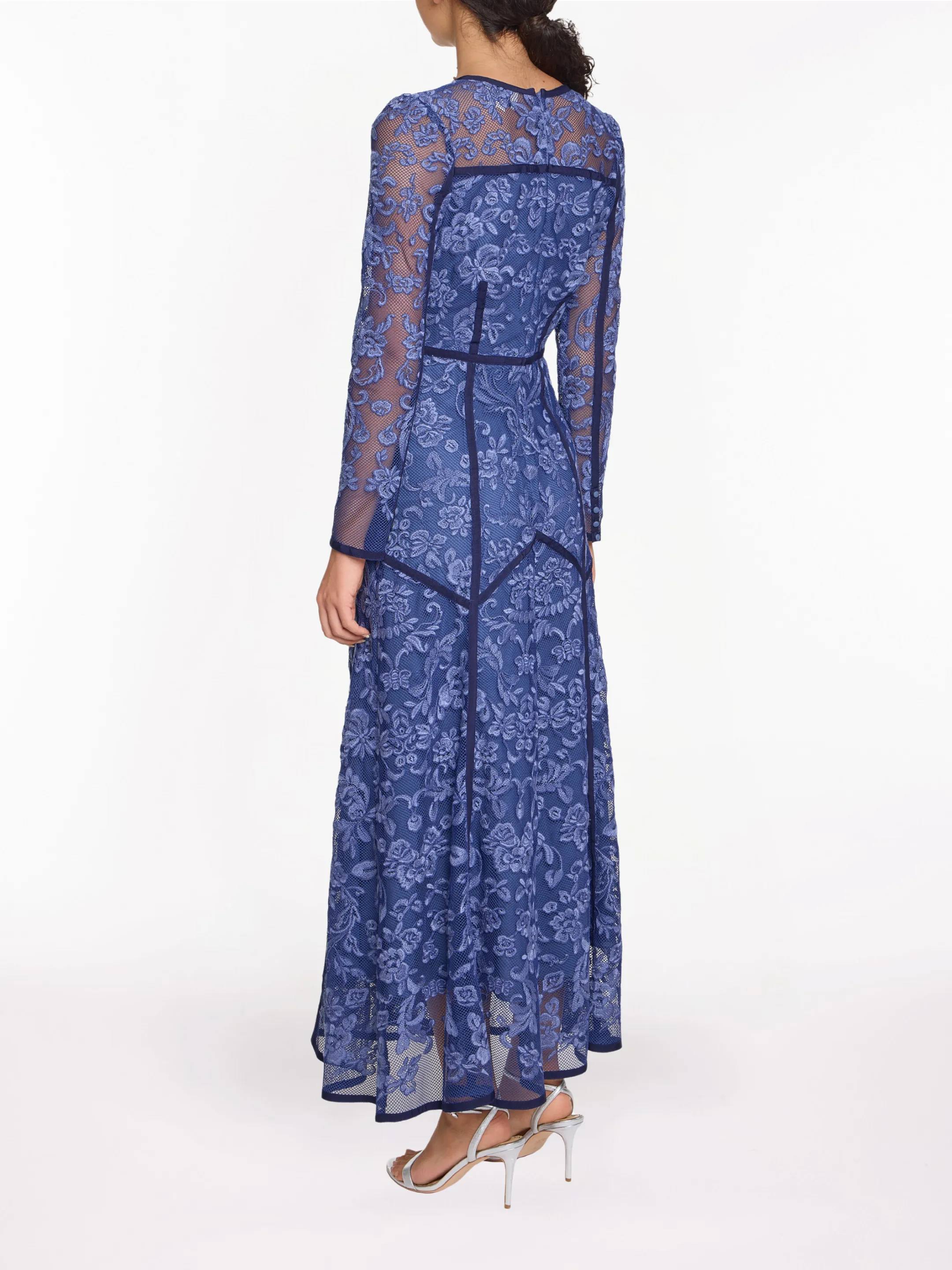 Corded Lace Deep V Button Maxi Dress sold by Marchesa product image thumbnail 2