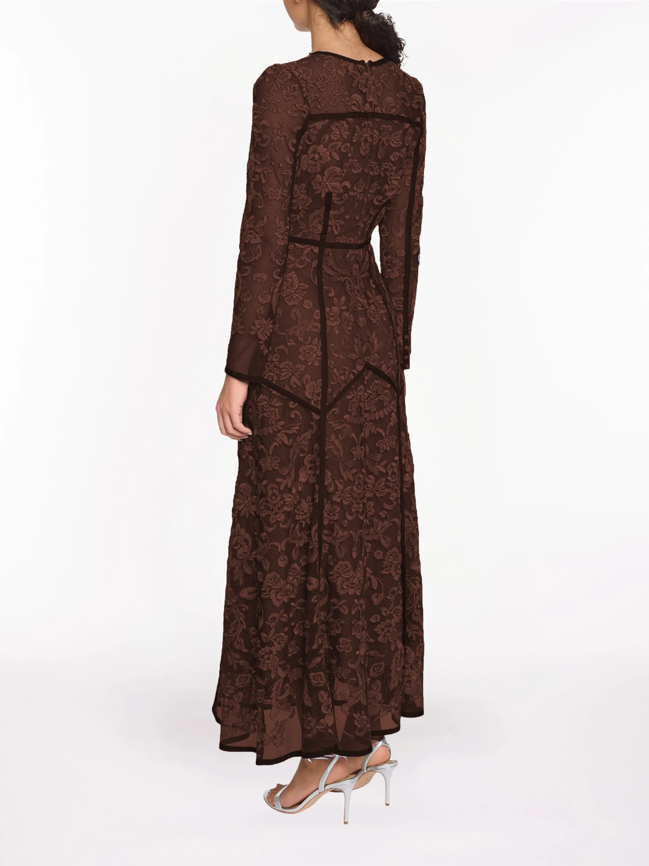 Corded Lace Deep V Button Maxi Dress sold by Marchesa product image thumbnail 2