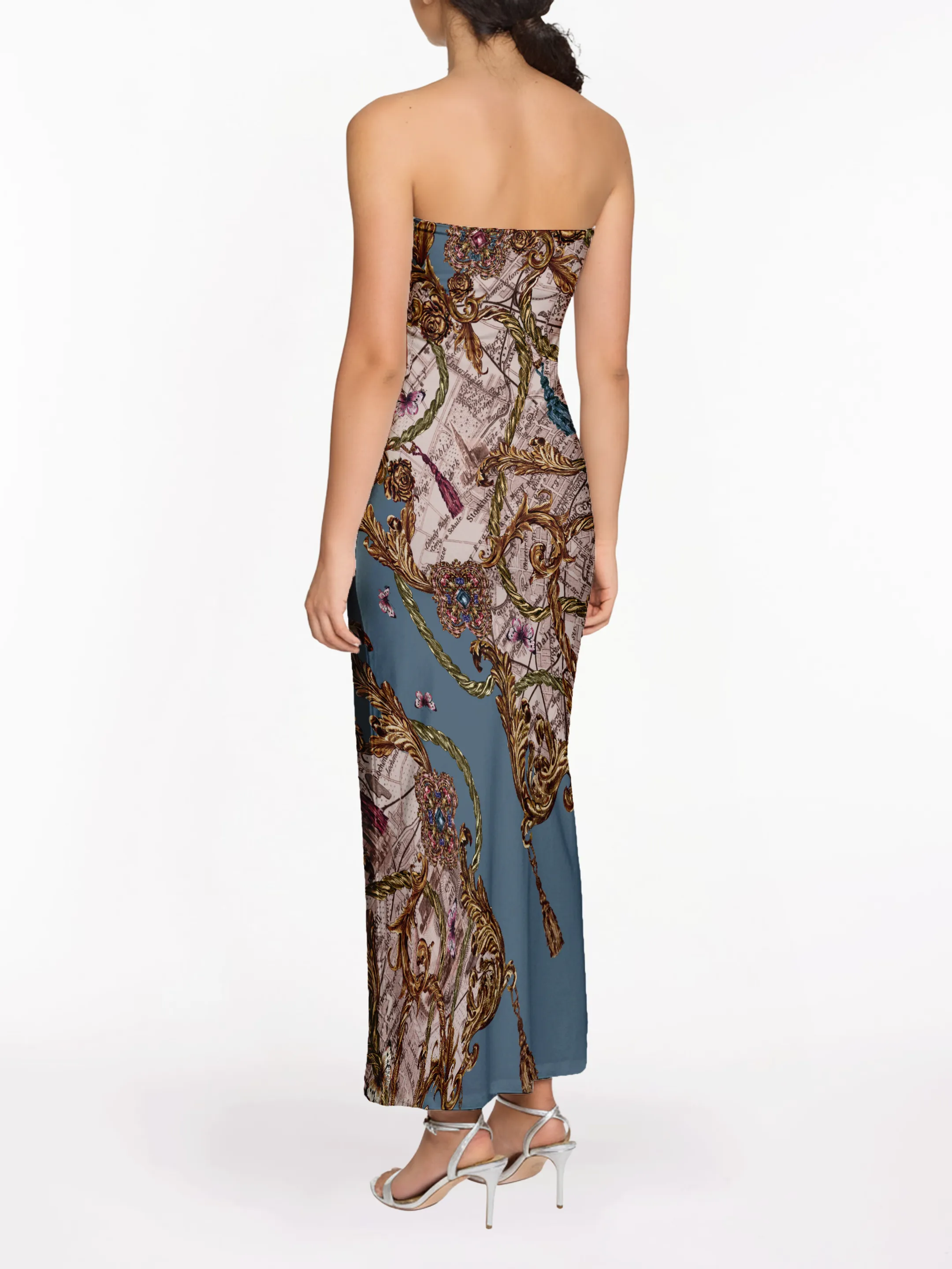 Strapless Printed Midi Dress sold by Marchesa product image thumbnail 2