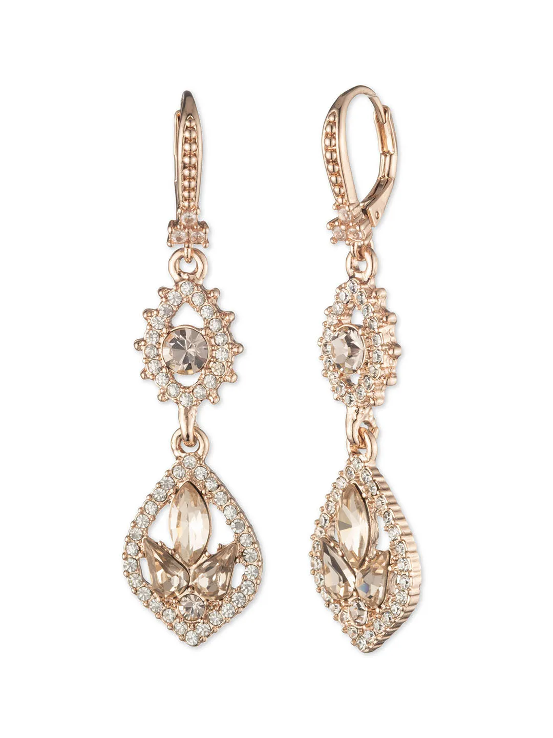 Poised Rose Midi Drop Earring sold by Marchesa