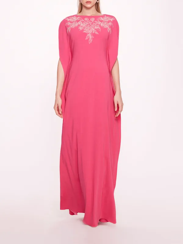 Embroidered Crepe Kaftan Gown sold by Marchesa